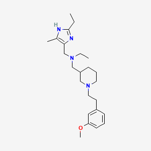molecular formula C24H38N4O B6039235 N-[(2-ethyl-4-methyl-1H-imidazol-5-yl)methyl]-N-({1-[2-(3-methoxyphenyl)ethyl]-3-piperidinyl}methyl)ethanamine 
