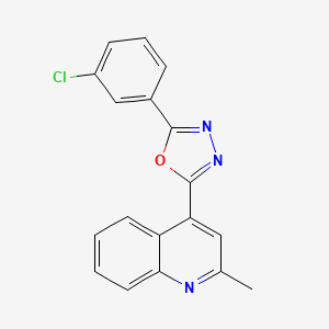4-[5-(3-Chlorophenyl)-1,3,4-oxadiazol-2-yl]-2-methylquinoline