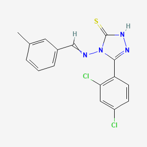 molecular formula C16H12Cl2N4S B6039245 5-(2,4-dichlorophenyl)-4-[(3-methylbenzylidene)amino]-4H-1,2,4-triazole-3-thiol 