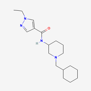 N-[1-(cyclohexylmethyl)-3-piperidinyl]-1-ethyl-1H-pyrazole-4-carboxamide