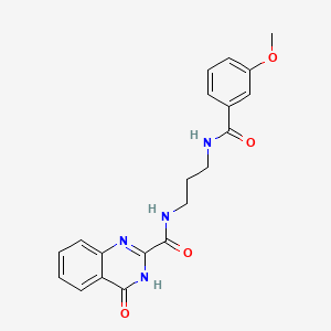 molecular formula C20H20N4O4 B603926 4-hydroxy-N-(3-{[(3-methoxyphenyl)carbonyl]amino}propyl)quinazoline-2-carboxamide CAS No. 1119503-49-9