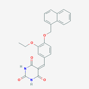 molecular formula C24H20N2O5 B6039272 5-[3-ethoxy-4-(1-naphthylmethoxy)benzylidene]-2,4,6(1H,3H,5H)-pyrimidinetrione 