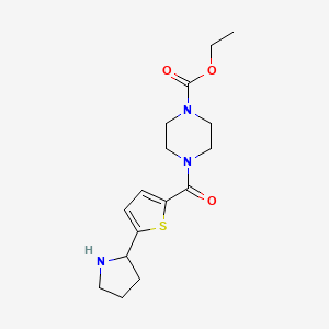 molecular formula C16H23N3O3S B6039287 ethyl 4-{[5-(2-pyrrolidinyl)-2-thienyl]carbonyl}-1-piperazinecarboxylate trifluoroacetate 