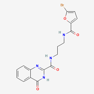 molecular formula C17H15BrN4O4 B603929 N-{3-[(5-bromo-2-furoyl)amino]propyl}-4-oxo-3,4-dihydro-2-quinazolinecarboxamide CAS No. 1120289-41-9