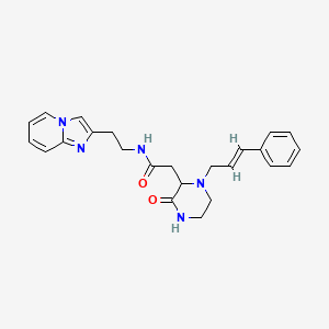N-(2-imidazo[1,2-a]pyridin-2-ylethyl)-2-{3-oxo-1-[(2E)-3-phenyl-2-propen-1-yl]-2-piperazinyl}acetamide