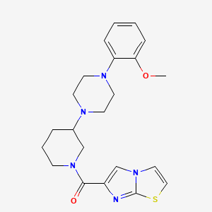molecular formula C22H27N5O2S B6039309 6-({3-[4-(2-methoxyphenyl)-1-piperazinyl]-1-piperidinyl}carbonyl)imidazo[2,1-b][1,3]thiazole 
