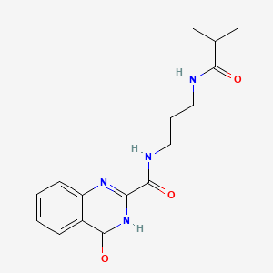 molecular formula C16H20N4O3 B603932 N-[3-(isobutyrylamino)propyl]-4-oxo-3,4-dihydro-2-quinazolinecarboxamide CAS No. 1119415-81-4