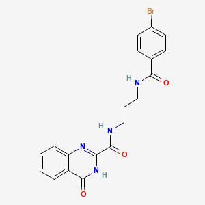 molecular formula C19H17BrN4O3 B603933 N-{3-[(4-bromobenzoyl)amino]propyl}-4-oxo-3,4-dihydro-2-quinazolinecarboxamide CAS No. 1119415-27-8