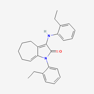 molecular formula C25H28N2O B6039341 1-(2-ethylphenyl)-3-[(2-ethylphenyl)amino]-4,5,6,7-tetrahydrocyclohepta[b]pyrrol-2(1H)-one 