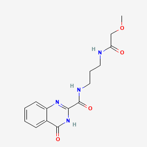 molecular formula C15H18N4O4 B603935 N-{3-[(methoxyacetyl)amino]propyl}-4-oxo-3,4-dihydro-2-quinazolinecarboxamide CAS No. 1119416-04-4