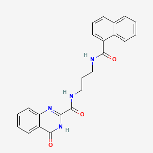 molecular formula C23H20N4O3 B603937 4-hydroxy-N-{3-[(naphthalen-1-ylcarbonyl)amino]propyl}quinazoline-2-carboxamide CAS No. 1119503-70-6