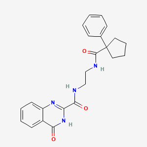 molecular formula C23H24N4O3 B603938 4-oxo-N-(2-{[(1-phenylcyclopentyl)carbonyl]amino}ethyl)-3,4-dihydro-2-quinazolinecarboxamide CAS No. 1119503-35-3