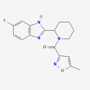 molecular formula C17H17FN4O2 B6039384 5-fluoro-2-{1-[(5-methyl-3-isoxazolyl)carbonyl]-2-piperidinyl}-1H-benzimidazole trifluoroacetate 