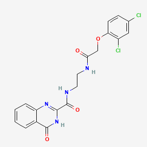 molecular formula C19H16Cl2N4O4 B603939 N-(2-{[(2,4-dichlorophenoxy)acetyl]amino}ethyl)-4-hydroxyquinazoline-2-carboxamide CAS No. 1120288-67-6