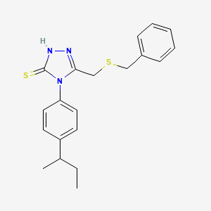 molecular formula C20H23N3S2 B6039392 5-[(benzylthio)methyl]-4-(4-sec-butylphenyl)-4H-1,2,4-triazole-3-thiol 