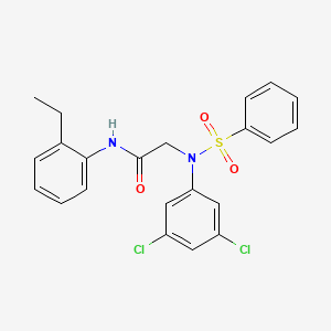 molecular formula C22H20Cl2N2O3S B6039396 N~2~-(3,5-dichlorophenyl)-N~1~-(2-ethylphenyl)-N~2~-(phenylsulfonyl)glycinamide CAS No. 6188-57-4