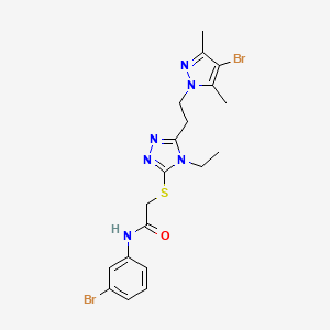 2-({5-[2-(4-bromo-3,5-dimethyl-1H-pyrazol-1-yl)ethyl]-4-ethyl-4H-1,2,4-triazol-3-yl}thio)-N-(3-bromophenyl)acetamide