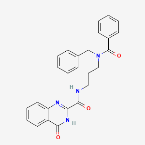 molecular formula C26H24N4O3 B603943 N-{3-[benzyl(phenylcarbonyl)amino]propyl}-4-hydroxyquinazoline-2-carboxamide CAS No. 1119504-14-1