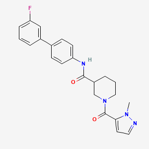 molecular formula C23H23FN4O2 B6039453 N-(3'-fluoro-4-biphenylyl)-1-[(1-methyl-1H-pyrazol-5-yl)carbonyl]-3-piperidinecarboxamide 