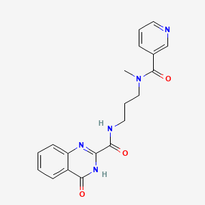 molecular formula C19H19N5O3 B603946 4-hydroxy-N-{3-[methyl(pyridin-3-ylcarbonyl)amino]propyl}quinazoline-2-carboxamide CAS No. 1119504-02-7