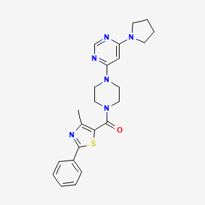 molecular formula C23H26N6OS B6039463 4-{4-[(4-methyl-2-phenyl-1,3-thiazol-5-yl)carbonyl]-1-piperazinyl}-6-(1-pyrrolidinyl)pyrimidine 