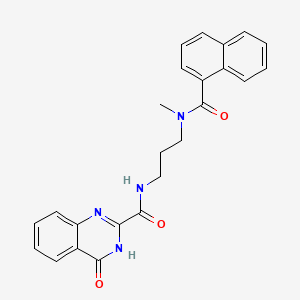 molecular formula C24H22N4O3 B603947 N-{3-[methyl(1-naphthoyl)amino]propyl}-4-oxo-3,4-dihydro-2-quinazolinecarboxamide CAS No. 1120290-27-8