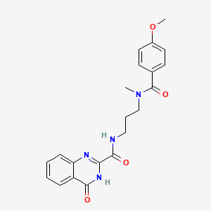 molecular formula C21H22N4O4 B603950 4-hydroxy-N-(3-{[(4-methoxyphenyl)carbonyl](methyl)amino}propyl)quinazoline-2-carboxamide CAS No. 1119503-87-5