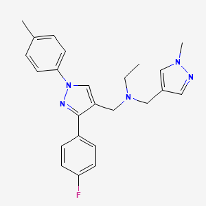 N-{[3-(4-fluorophenyl)-1-(4-methylphenyl)-1H-pyrazol-4-yl]methyl}-N-[(1-methyl-1H-pyrazol-4-yl)methyl]ethanamine