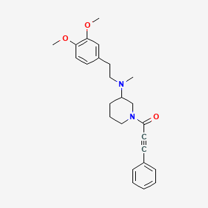 molecular formula C25H30N2O3 B6039515 N-[2-(3,4-dimethoxyphenyl)ethyl]-N-methyl-1-(3-phenyl-2-propynoyl)-3-piperidinamine 