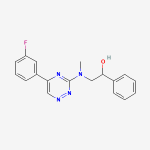 molecular formula C18H17FN4O B6039538 2-[[5-(3-fluorophenyl)-1,2,4-triazin-3-yl](methyl)amino]-1-phenylethanol 