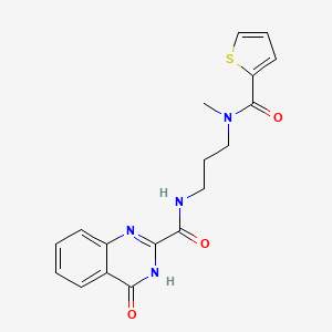 molecular formula C18H18N4O3S B603956 4-hydroxy-N-{3-[methyl(thiophen-2-ylcarbonyl)amino]propyl}quinazoline-2-carboxamide CAS No. 1120290-09-6