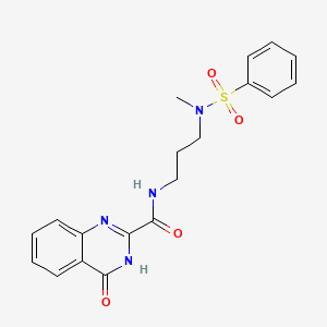 molecular formula C19H20N4O4S B603957 4-hydroxy-N-{3-[methyl(phenylsulfonyl)amino]propyl}quinazoline-2-carboxamide CAS No. 1119504-01-6
