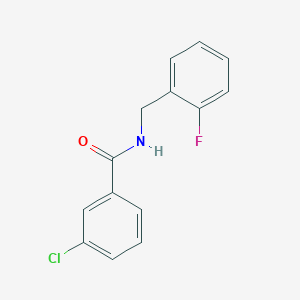 molecular formula C14H11ClFNO B6039570 3-chloro-N-(2-fluorobenzyl)benzamide 