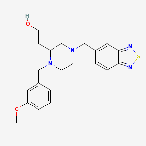 molecular formula C21H26N4O2S B6039589 2-[4-(2,1,3-benzothiadiazol-5-ylmethyl)-1-(3-methoxybenzyl)-2-piperazinyl]ethanol 