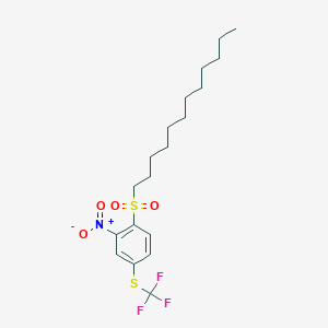 molecular formula C19H28F3NO4S2 B6039619 1-(dodecylsulfonyl)-2-nitro-4-[(trifluoromethyl)thio]benzene 