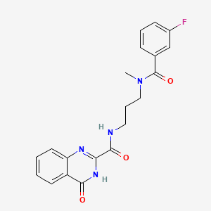 molecular formula C20H19FN4O3 B603962 N-(3-{[(3-fluorophenyl)carbonyl](methyl)amino}propyl)-4-hydroxyquinazoline-2-carboxamide CAS No. 1119503-79-5