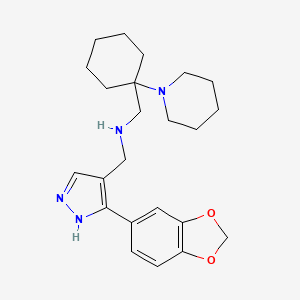 1-[3-(1,3-benzodioxol-5-yl)-1H-pyrazol-4-yl]-N-{[1-(1-piperidinyl)cyclohexyl]methyl}methanamine