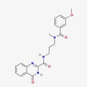 molecular formula C21H22N4O4 B603966 4-hydroxy-N-(3-{[(3-methoxyphenyl)carbonyl](methyl)amino}propyl)quinazoline-2-carboxamide CAS No. 1120289-89-5