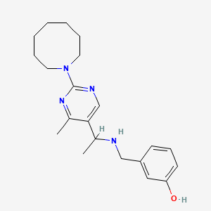 molecular formula C21H30N4O B6039665 3-[({1-[2-(1-azocanyl)-4-methyl-5-pyrimidinyl]ethyl}amino)methyl]phenol 