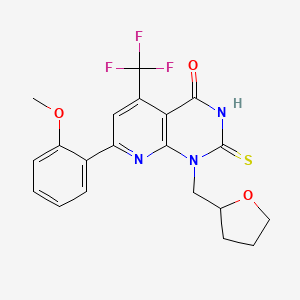 2-mercapto-7-(2-methoxyphenyl)-1-(tetrahydro-2-furanylmethyl)-5-(trifluoromethyl)pyrido[2,3-d]pyrimidin-4(1H)-one