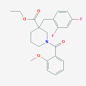 ethyl 3-(2,4-difluorobenzyl)-1-(2-methoxybenzoyl)-3-piperidinecarboxylate