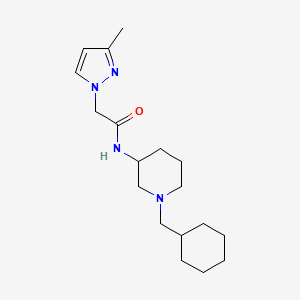 N-[1-(cyclohexylmethyl)-3-piperidinyl]-2-(3-methyl-1H-pyrazol-1-yl)acetamide