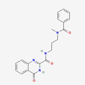 molecular formula C20H20N4O3 B603970 4-hydroxy-N-{3-[methyl(phenylcarbonyl)amino]propyl}quinazoline-2-carboxamide CAS No. 1120289-67-9