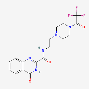 4-oxo-N-{2-[4-(trifluoroacetyl)-1-piperazinyl]ethyl}-3,4-dihydro-2-quinazolinecarboxamide