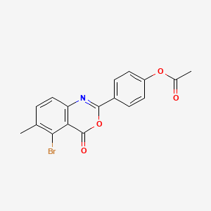 molecular formula C17H12BrNO4 B6039727 4-(5-bromo-6-methyl-4-oxo-4H-3,1-benzoxazin-2-yl)phenyl acetate 