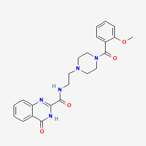 molecular formula C23H25N5O4 B603974 4-hydroxy-N-(2-{4-[(2-methoxyphenyl)carbonyl]piperazin-1-yl}ethyl)quinazoline-2-carboxamide CAS No. 1232779-06-4