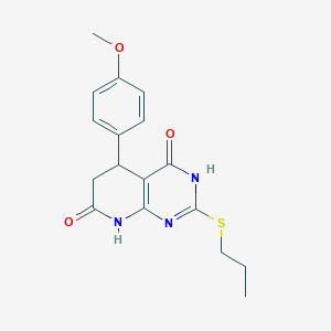 5-(4-methoxyphenyl)-2-(propylthio)-5,8-dihydropyrido[2,3-d]pyrimidine-4,7(3H,6H)-dione