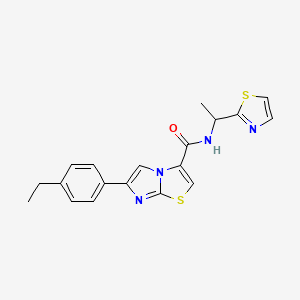 molecular formula C19H18N4OS2 B6039744 6-(4-ethylphenyl)-N-[1-(1,3-thiazol-2-yl)ethyl]imidazo[2,1-b][1,3]thiazole-3-carboxamide 