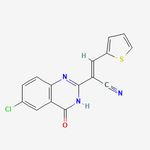 molecular formula C15H8ClN3OS B6039745 2-(6-chloro-4-oxo-3,4-dihydro-2-quinazolinyl)-3-(2-thienyl)acrylonitrile 