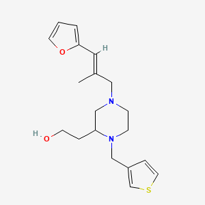 molecular formula C19H26N2O2S B6039760 2-[4-[(2E)-3-(2-furyl)-2-methyl-2-propen-1-yl]-1-(3-thienylmethyl)-2-piperazinyl]ethanol 